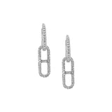 H Link Diamond Pave Huggie Hoop Earrings