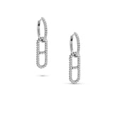 H Link Diamond Pave Huggie Hoop Earrings