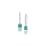 Emerald Princess Cut with French Hook Earrings