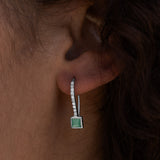 Emerald Princess Cut with French Hook Earrings