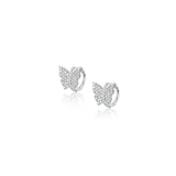 Diamond Butterfly Huggie Earrings