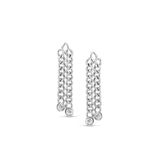 Diamond Bezels Curb Chain Drop Earrings