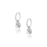 Diamond Yin Yang Charm on Huggie Earrings