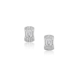 Crystal Quartz Bezel Set Diamond Thick Huggie Earrings