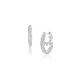 Diamond Heart Mariner Huggie Earrings