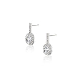 Crystal & Diamond Halo Drop Earrings