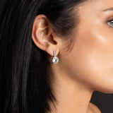 Crystal & Diamond Halo Drop Earrings