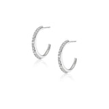Diamond Tapered Hoop Earrings