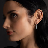Diamond Tapered Hoop Earrings