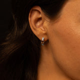 Citrine Teardrop & Diamond Huggie Earrings