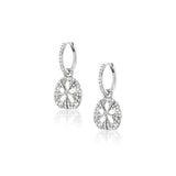 Boucles d'oreilles créoles en diamant avec pendentif dollar des sables et diamant