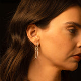 Galets La Côte The Pebbles Diamond Oval Link Hoop Earrings