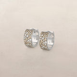 Champagne Cobblestone Diamond Wide Huggie Earring