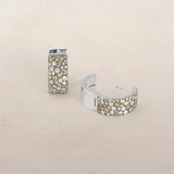 Champagne Cobblestone Diamond Wide Huggie Earring