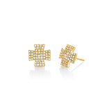 14k Gold Maltese Cross Earrings