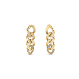 14k Diamond Curb Link Drop Earrings