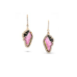 14K Diamond Pink Tourmaline Angel Wing Earrings "One of a Kind"