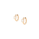 14k Everyday Emerald Cut Diamond Huggie Hoops