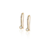 14k Diamond Bezel French Hook Earrings