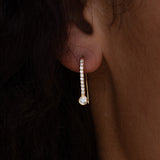 14k Diamond Bezel French Hook Earrings