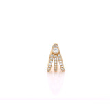 14k Diamond 3 Ray with Diamond Bezel Ear Cuff