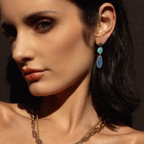 14k Emerald & Opal Freeform Drop Earrings - One of a Kind