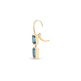 14k London Blue Topaz Two Stone Drop Earrings