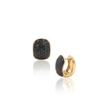 14k Black Diamond Huggie Earrings
