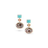 14k Ammonite, Amazonite & Brown Zircon Drop Earrings