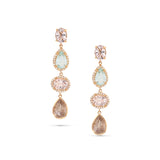 14k Morganite, Aquamarine & Brown Zircon Drop Earrings - One of a Kind