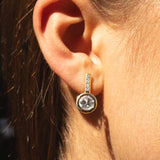 14k Crystal & Diamond Drop Earrings