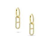 14K H Link Diamond Pave Huggie Hoop Earrings