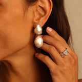 14k Rose Gold Pearl Drop Earrings - One of a Kind