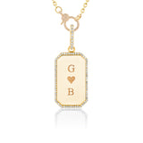 Custom Engravable 14K Diamond Dog Tag Necklace