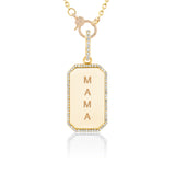 Custom Engravable 14K Diamond Dog Tag Necklace