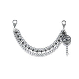 Curb Styling Chain with Black Rhodium Diamond Evil Eye - One of a Kind