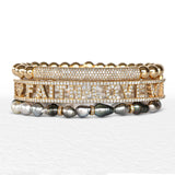 Bracelet à charnière avec diamants 14 carats et icône Foi et Amour