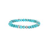Mr. LOWE Turquoise Bracelet with Silver Bicone Bead