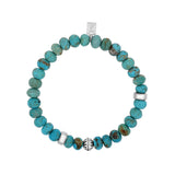 Mr. LOWE Men's Turquoise Bracelet with Silver Bicone Bead - 8mm