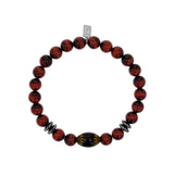 Mr. LOWE Men's Red Tigers Eye Bracelet with African Bead - 8mm