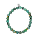 Mr. LOWE Men's Emerald Bracelet with Brass Rondelles - 8mm