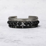 Men's Mr. LOWE Silver Rope Cuff Bracelet