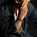 Men's Mr. LOWE Lapis Bracelet with 3 14k Gold Rondelles - 8mm