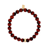 Mr. LOWE Men's Red Tigers Eye Bracelet with 14k Gold Rondelle - 8mm