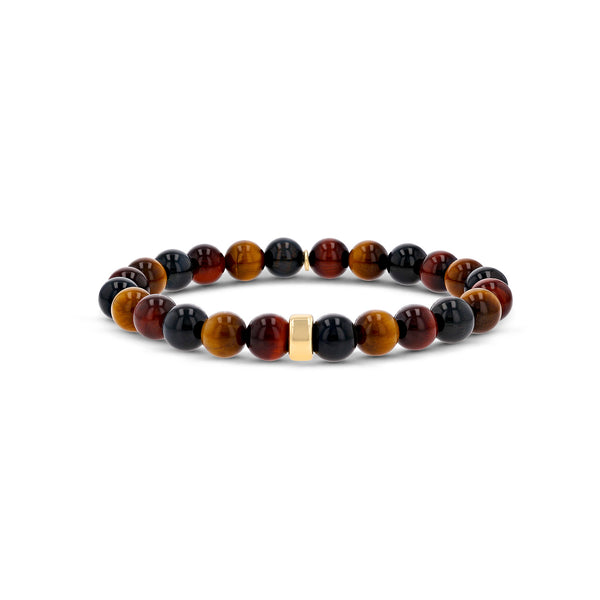 送税込【CRAFTD London】Tiger's Eye l Bead Bracelet (2色) Tigers Eye Bead Bracelet (Gold)