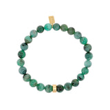 Mr. LOWE Men's Emerald Bracelet with 14k Gold Rondelle - 8mm