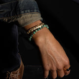 Men's Mr. LOWE Emerald Bracelet with 14k Gold Rondelle - 8mm