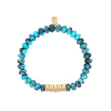 Mr. LOWE Men's Arizona Turquoise with 5 14k Gold Rondelles - 8mm