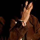 Men's Mr. LOWE Tibetan Bone Bracelet with 3 14k Gold Rondelles - 8mm