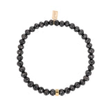 14k Mr. LOWE Men's Raw Black Diamond Tennis Bracelet with 14k Gold Rondelle